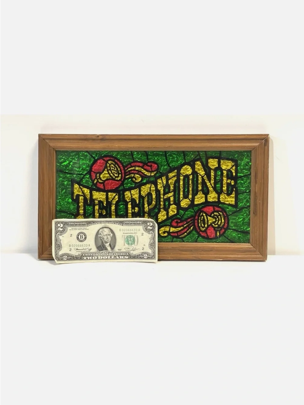 ✨Vintage Telephone Faux Stained Glass Sign✨